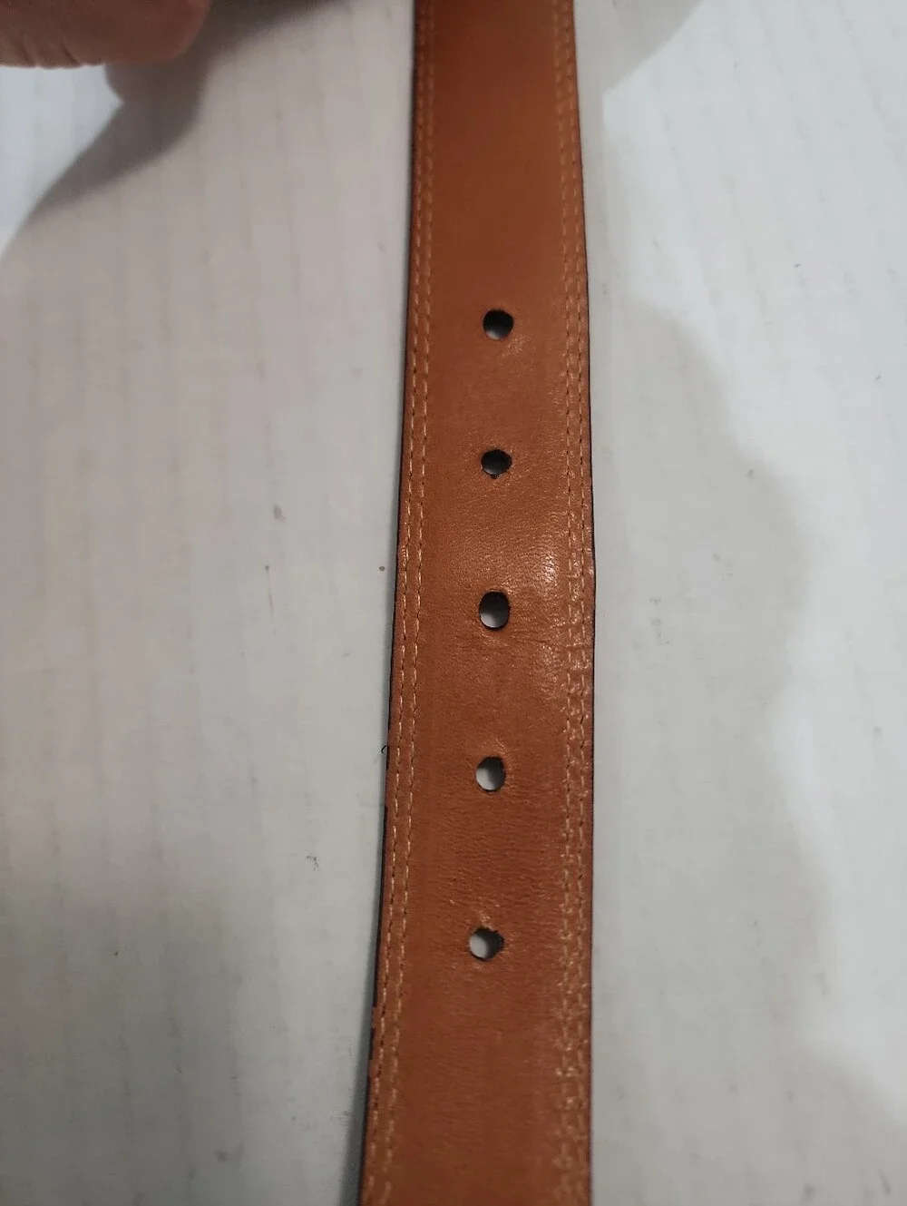VTG Orvis Brown Bridle Leather Dress Casual Belt Size 36 Solid Brass Made USA